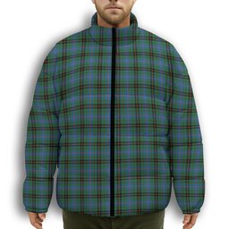 ScotsTee Shop Scottish Davidson Ancient Premium Tartan Collar Down Jacket Winter White Duck Down Plaid