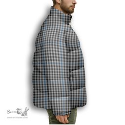 ScotsTee Shop Scottish Gladstone Premium Tartan Collar Down Jacket Winter White Duck Down Plaid