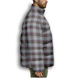 ScotsTee Shop Scottish Donald Dress Ancient Premium Tartan Collar Down Jacket Winter White Duck Down Plaid