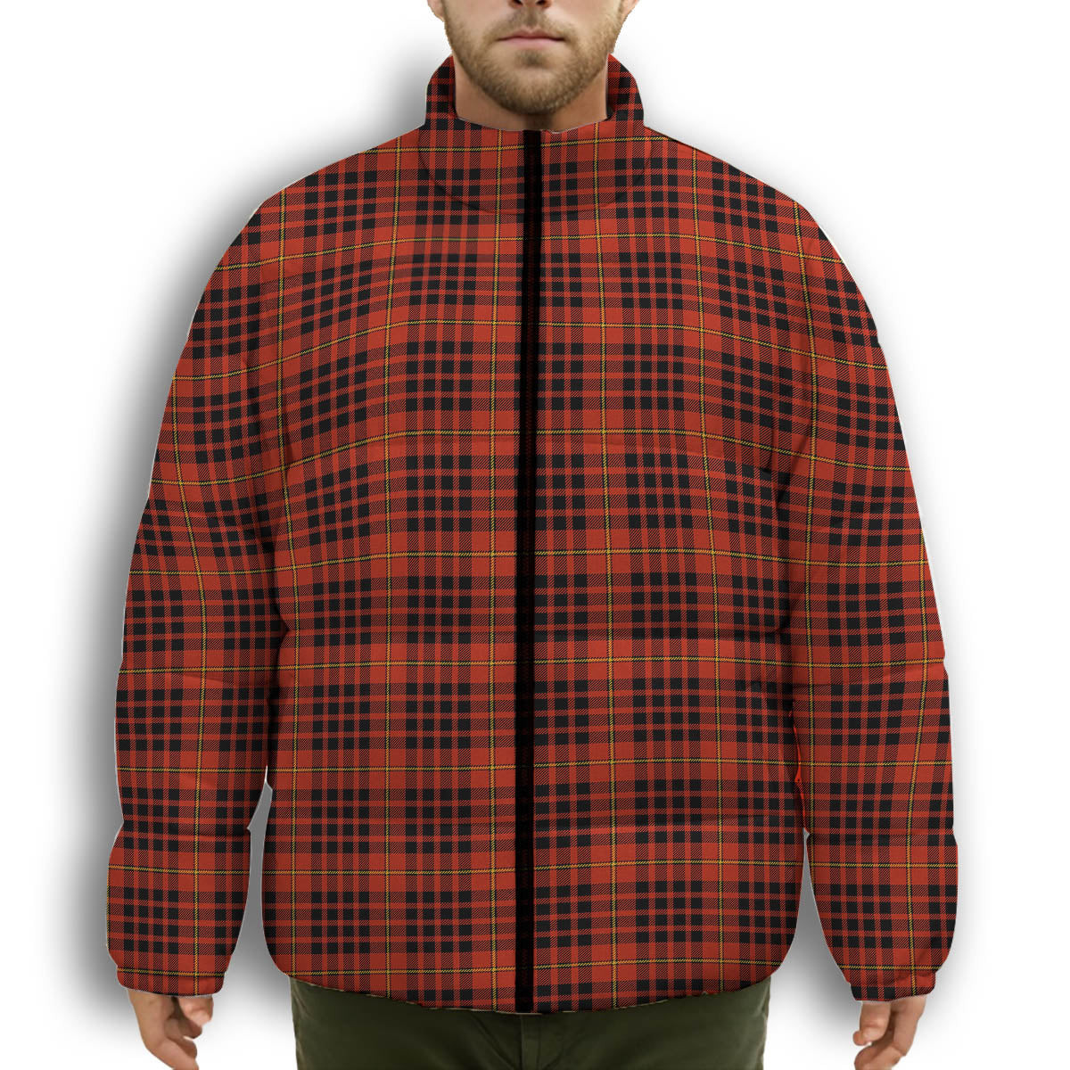 ScotsTee Shop Scottish Donald of Ardnamurchan Ancient Premium Tartan Collar Down Jacket Winter White Duck Down Plaid