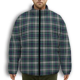 ScotsTee Shop Scottish Davidson of Tulloch Dress Modern Premium Tartan Collar Down Jacket Winter White Duck Down Plaid
