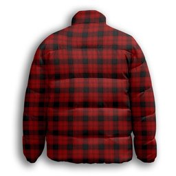 ScotsTee Shop Scottish Ewing Premium Tartan Collar Down Jacket Winter White Duck Down Plaid