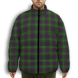 ScotsTee Shop Scottish Durie Premium Tartan Collar Down Jacket Winter White Duck Down Plaid