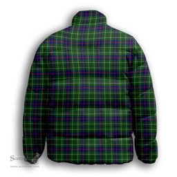 ScotsTee Shop Scottish Duncan Modern Premium Tartan Collar Down Jacket Winter White Duck Down Plaid