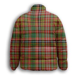 ScotsTee Shop Scottish Drummond of Strathallan Ancient Premium Tartan Collar Down Jacket Winter White Duck Down Plaid