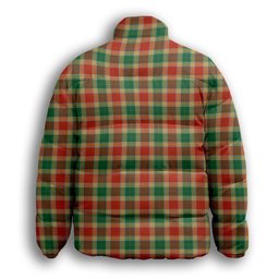 ScotsTee Shop Scottish Gibson Ancient Premium Tartan Collar Down Jacket Winter White Duck Down Plaid