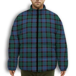 ScotsTee Shop Scottish Fergusson of Balquhidder Modern Premium Tartan Collar Down Jacket Winter White Duck Down Plaid
