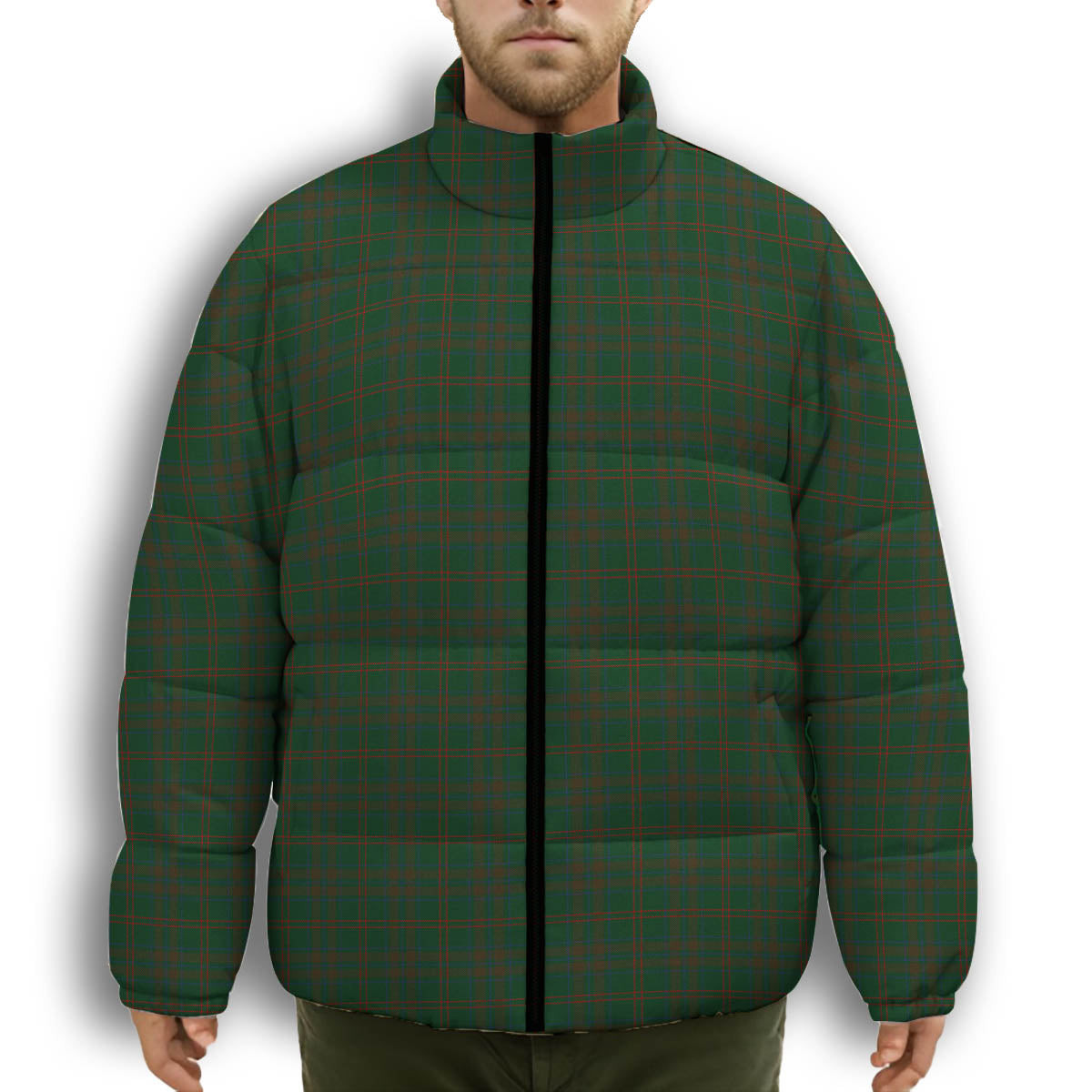 ScotsTee Shop Scottish Gayre Bodyguard Premium Tartan Collar Down Jacket Winter White Duck Down Plaid