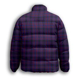 ScotsTee Shop Scottish Dundonald Premium Tartan Collar Down Jacket Winter White Duck Down Plaid