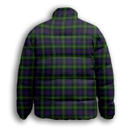ScotsTee Shop Scottish Farquharson Premium Tartan Collar Down Jacket Winter White Duck Down Plaid