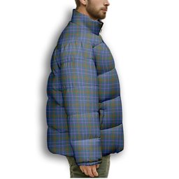 ScotsTee Shop Scottish Edmonstone Premium Tartan Collar Down Jacket Winter White Duck Down Plaid