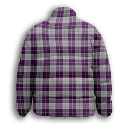 ScotsTee Shop Scottish Dunlop Dress Premium Tartan Collar Down Jacket Winter White Duck Down Plaid