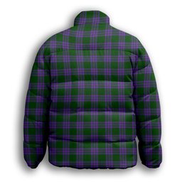 ScotsTee Shop Scottish Elphinstone Premium Tartan Collar Down Jacket Winter White Duck Down Plaid