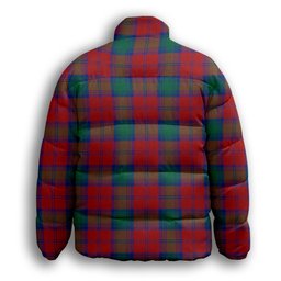 ScotsTee Shop Scottish Fotheringhame Premium Tartan Collar Down Jacket Winter White Duck Down Plaid