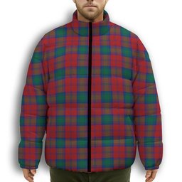 ScotsTee Shop Scottish Fotheringhame Premium Tartan Collar Down Jacket Winter White Duck Down Plaid