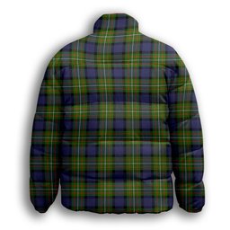 ScotsTee Shop Scottish Ferguson Modern Premium Tartan Collar Down Jacket Winter White Duck Down Plaid