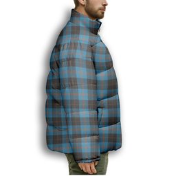 ScotsTee Shop Scottish Gardyne Premium Tartan Collar Down Jacket Winter White Duck Down Plaid