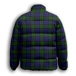 ScotsTee Shop Scottish Dundas 2 Premium Tartan Collar Down Jacket Winter White Duck Down Plaid