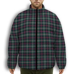 ScotsTee Shop Scottish Davidson Double Modern Premium Tartan Collar Down Jacket Winter White Duck Down Plaid