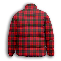 ScotsTee Shop Scottish Drummond Modern Premium Tartan Collar Down Jacket Winter White Duck Down Plaid