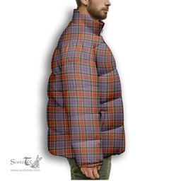 ScotsTee Shop Scottish Dalrymple Orginal Premium Tartan Collar Down Jacket Winter White Duck Down Plaid