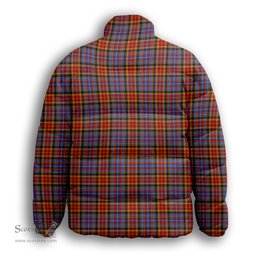 ScotsTee Shop Scottish Dalrymple Orginal Premium Tartan Collar Down Jacket Winter White Duck Down Plaid