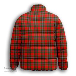 ScotsTee Shop Scottish Drummond of Perth Premium Tartan Collar Down Jacket Winter White Duck Down Plaid