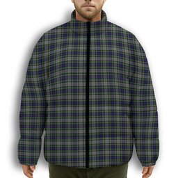 ScotsTee Shop Scottish Davidson of Tulloch Dress Premium Tartan Collar Down Jacket Winter White Duck Down Plaid