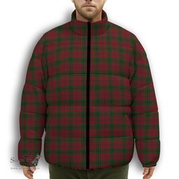 ScotsTee Shop Scottish Denny Hunting Premium Tartan Collar Down Jacket Winter White Duck Down Plaid