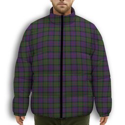 ScotsTee Shop Scottish Denovan The Lairdship of Premium Tartan Collar Down Jacket Winter White Duck Down Plaid