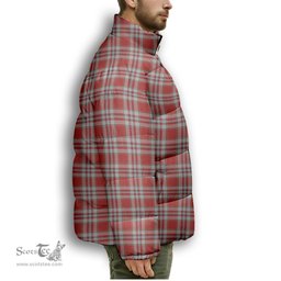 ScotsTee Shop Scottish Drummond of Perth Dress 3 Premium Tartan Collar Down Jacket Winter White Duck Down Plaid