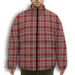 ScotsTee Shop Scottish Drummond of Perth Dress 3 Premium Tartan Collar Down Jacket Winter White Duck Down Plaid