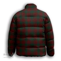 ScotsTee Shop Scottish Donachie of Brockloch Premium Tartan Collar Down Jacket Winter White Duck Down Plaid