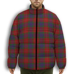 ScotsTee Shop Scottish Fraser Premium Tartan Collar Down Jacket Winter White Duck Down Plaid