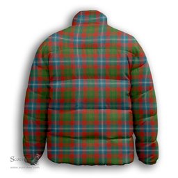 ScotsTee Shop Scottish Forrester Ancient Premium Tartan Collar Down Jacket Winter White Duck Down Plaid