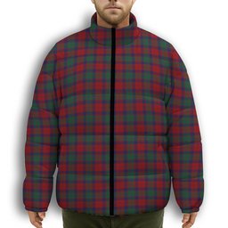 ScotsTee Shop Scottish Fraser of Struy Premium Tartan Collar Down Jacket Winter White Duck Down Plaid