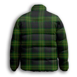 ScotsTee Shop Scottish Fitzpatrick Hunting Premium Tartan Collar Down Jacket Winter White Duck Down Plaid