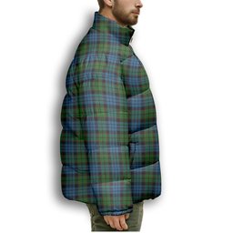 ScotsTee Shop Scottish Fletcher 2 Premium Tartan Collar Down Jacket Winter White Duck Down Plaid