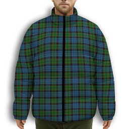 ScotsTee Shop Scottish Fletcher 2 Premium Tartan Collar Down Jacket Winter White Duck Down Plaid