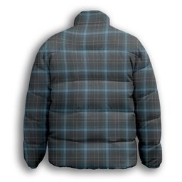 ScotsTee Shop Scottish Essence of Harris Premium Tartan Collar Down Jacket Winter White Duck Down Plaid