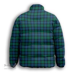 ScotsTee Shop Scottish Flower Of Scotland Premium Tartan Collar Down Jacket Winter White Duck Down Plaid