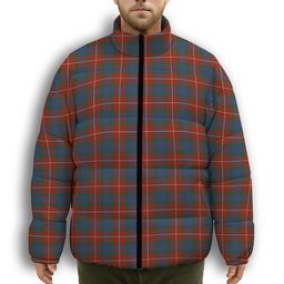 ScotsTee Shop Scottish Fraser Ancient Premium Tartan Collar Down Jacket Winter White Duck Down Plaid