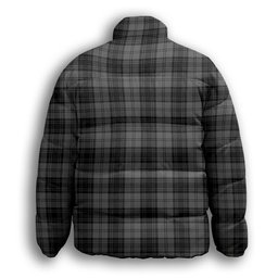 ScotsTee Shop Scottish Douglas Grey Premium Tartan Collar Down Jacket Winter White Duck Down Plaid