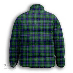 ScotsTee Shop Scottish Douglas Premium Tartan Collar Down Jacket Winter White Duck Down Plaid