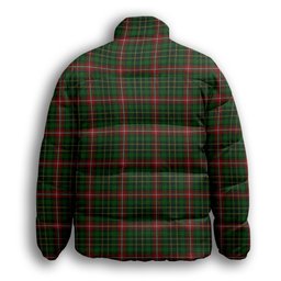 ScotsTee Shop Scottish Donegal County, Crest Range Premium Tartan Collar Down Jacket Winter White Duck Down Plaid