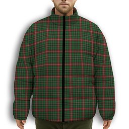 ScotsTee Shop Scottish Donegal County, Crest Range Premium Tartan Collar Down Jacket Winter White Duck Down Plaid