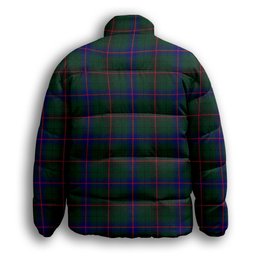 ScotsTee Shop Scottish Davidson Modern Premium Tartan Collar Down Jacket Winter White Duck Down Plaid