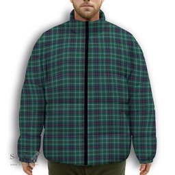 ScotsTee Shop Scottish Duncan Modern Clan Premium Tartan Collar Down Jacket Winter White Duck Down Plaid