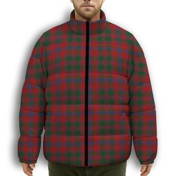 ScotsTee Shop Scottish Drummond 2 Premium Tartan Collar Down Jacket Winter White Duck Down Plaid