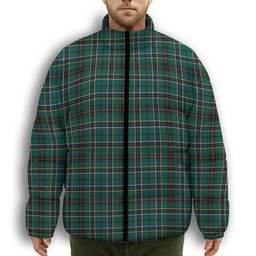 ScotsTee Shop Scottish Duncan of Sketraw Modern Premium Tartan Collar Down Jacket Winter White Duck Down Plaid
